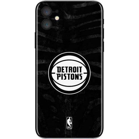 NBA Detroit Pistons Black Animal Print iPhone 11 Skin