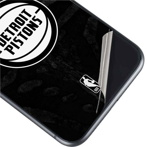 NBA Detroit Pistons Black Animal Print iPhone 11 Skin