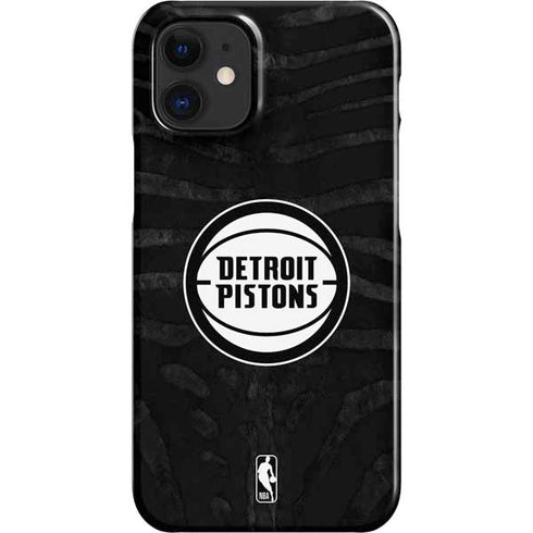 NBA Detroit Pistons Black Animal Print iPhone 12 Mini Lite Case
