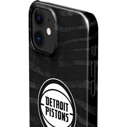 NBA Detroit Pistons Black Animal Print iPhone 12 Mini Lite Case