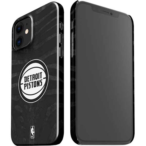 NBA Detroit Pistons Black Animal Print iPhone 12 Mini Lite Case