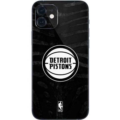 NBA Detroit Pistons Black Animal Print iPhone 12 Mini Skin