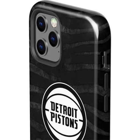 NBA Detroit Pistons Black Animal Print iPhone 12 Pro Max Impact Case