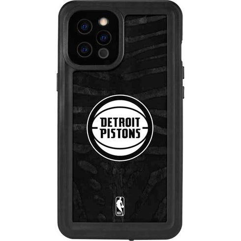 NBA Detroit Pistons Black Animal Print iPhone 12 Pro Max Waterproof Case