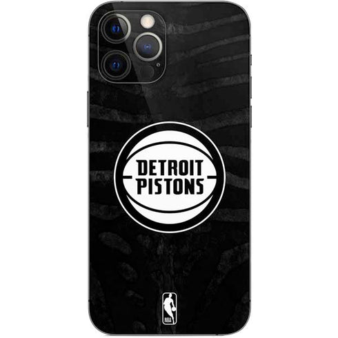 NBA Detroit Pistons Black Animal Print iPhone 12 Pro Skin