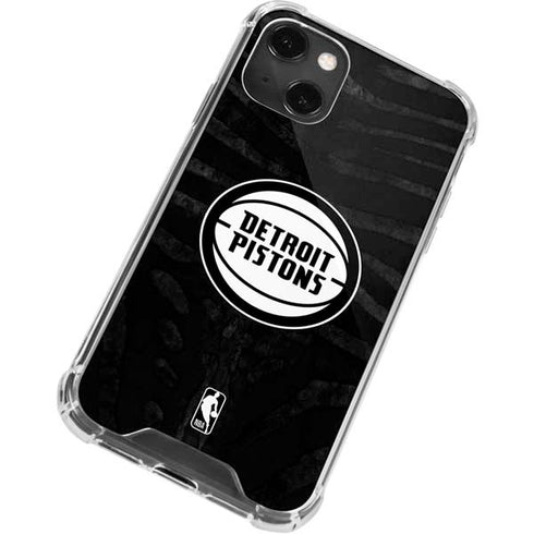 NBA Detroit Pistons Black Animal Print iPhone 13 Mini Clear Case