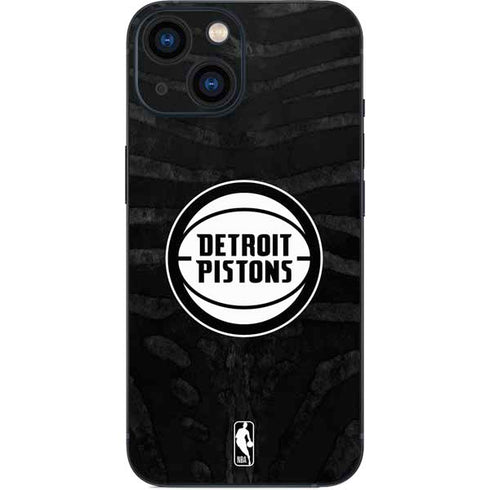NBA Detroit Pistons Black Animal Print iPhone 13 Mini Skin