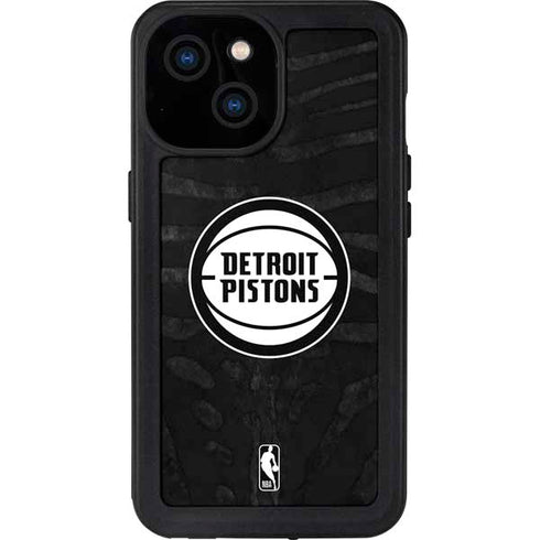 NBA Detroit Pistons Black Animal Print iPhone 13 Mini Waterproof Case
