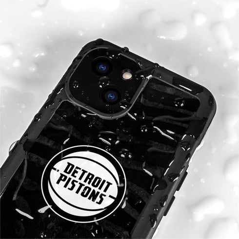 NBA Detroit Pistons Black Animal Print iPhone 13 Mini Waterproof Case