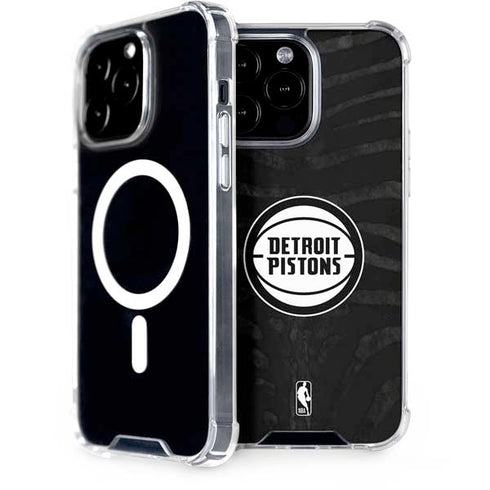 NBA Detroit Pistons Black Animal Print iPhone 13 Pro Max MagSafe Case