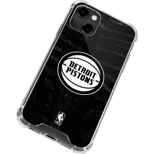 NBA Detroit Pistons Black Animal Print iPhone 14 Clear Case