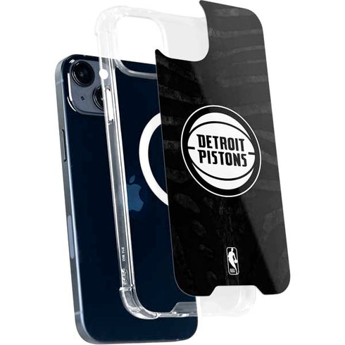 NBA Detroit Pistons Black Animal Print iPhone 15 Plus MagSafe Case