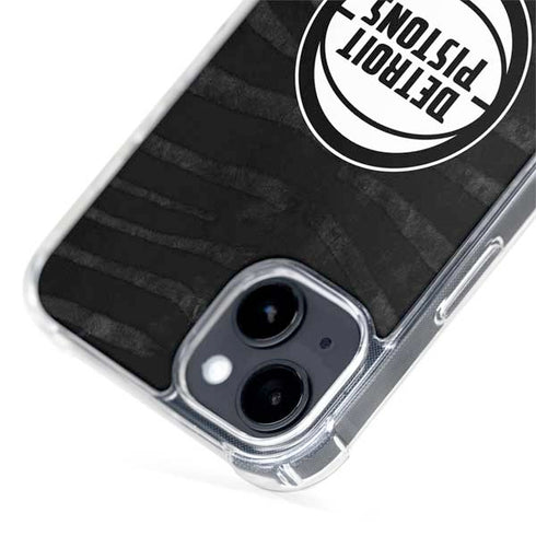 NBA Detroit Pistons Black Animal Print iPhone 15 Plus MagSafe Case