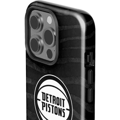 NBA Detroit Pistons Black Animal Print iPhone 15 Pro Impact Case