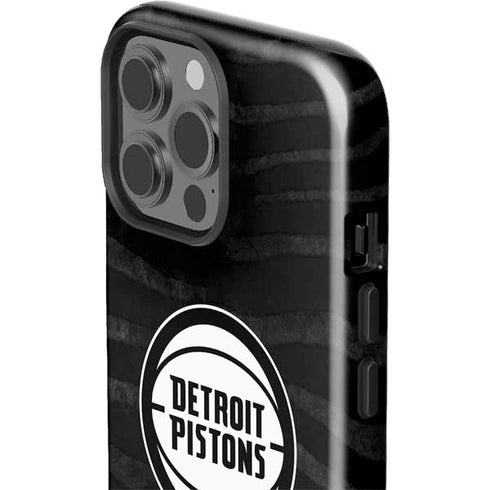 NBA Detroit Pistons Black Animal Print iPhone 15 Pro Max Impact Case