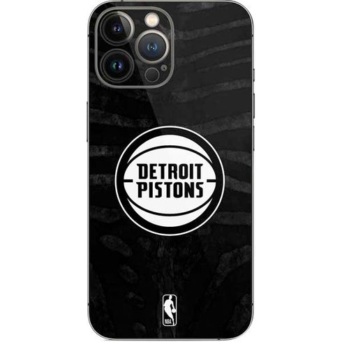NBA Detroit Pistons Black Animal Print iPhone 14 Pro Max Skin