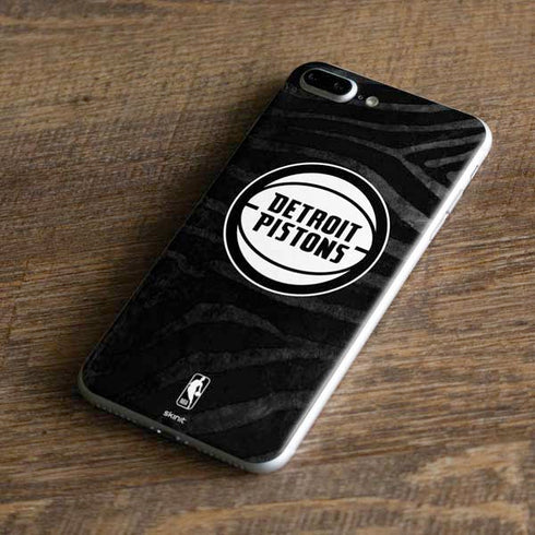 NBA Detroit Pistons Black Animal Print iPhone 8 Plus Skin