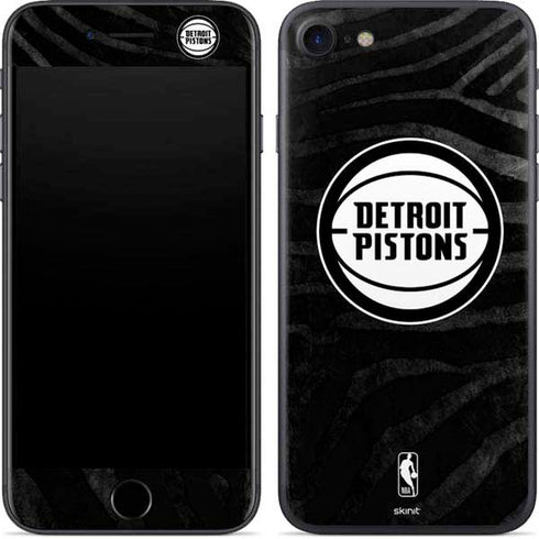 NBA Detroit Pistons Black Animal Print iPhone 8 Skin