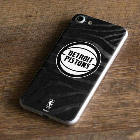 NBA Detroit Pistons Black Animal Print iPhone 8 Skin