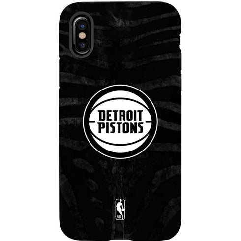 NBA Detroit Pistons Black Animal Print iPhone X Pro Case
