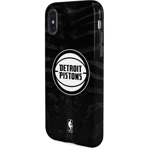 NBA Detroit Pistons Black Animal Print iPhone X Pro Case
