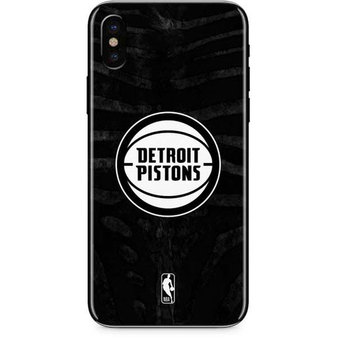 NBA Detroit Pistons Black Animal Print iPhone X Skin