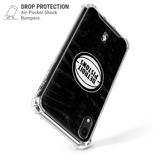 NBA Detroit Pistons Black Animal Print iPhone XR Clear Case
