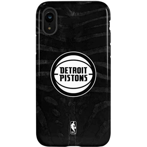 NBA Detroit Pistons Black Animal Print iPhone XR Pro Case