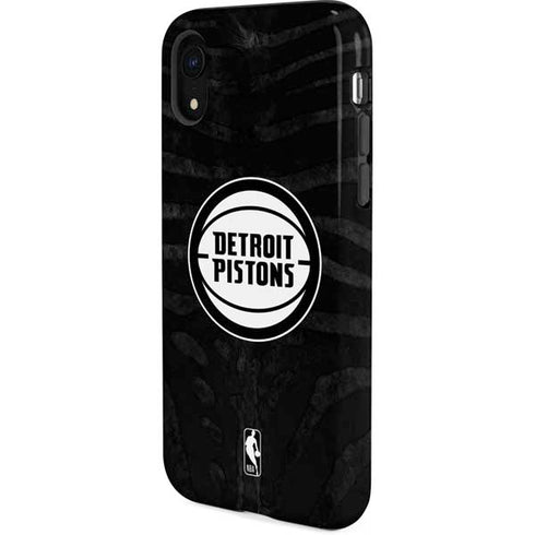 NBA Detroit Pistons Black Animal Print iPhone XR Pro Case