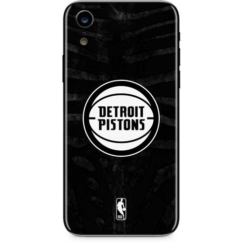 NBA Detroit Pistons Black Animal Print iPhone XR Skin
