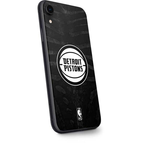NBA Detroit Pistons Black Animal Print iPhone XR Skin