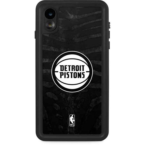 NBA Detroit Pistons Black Animal Print iPhone XR Waterproof Case