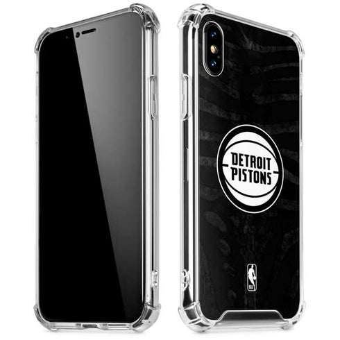 NBA Detroit Pistons Black Animal Print iPhone XS Max Clear Case