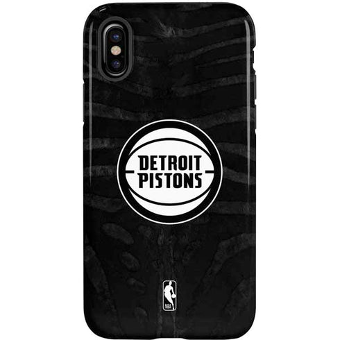 NBA Detroit Pistons Black Animal Print iPhone XS Pro Case