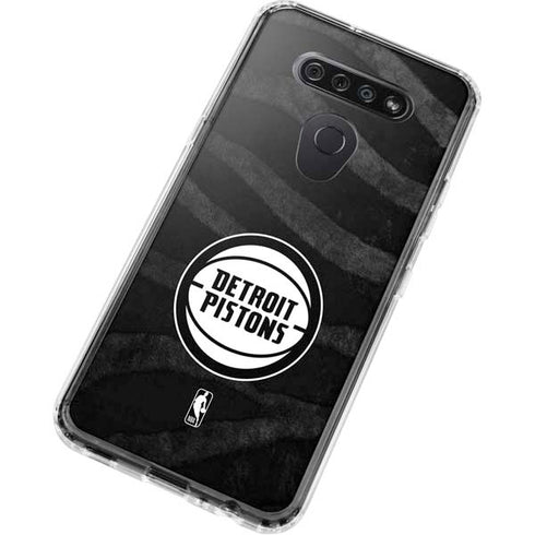 NBA Detroit Pistons Black Animal Print LG K51/Q51 Clear Case