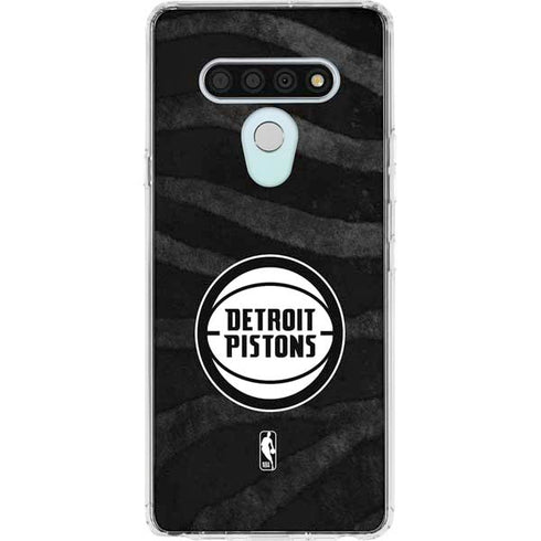 NBA Detroit Pistons Black Animal Print LG Stylo 6 Clear Case