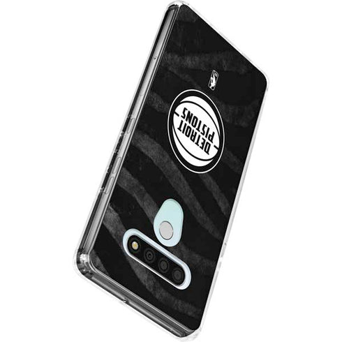 NBA Detroit Pistons Black Animal Print LG Stylo 6 Clear Case