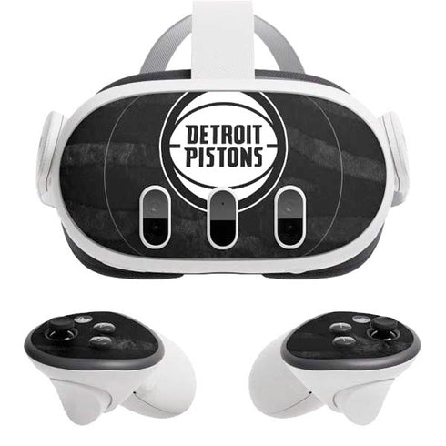 NBA Detroit Pistons Black Animal Print Meta Quest 3 Skin