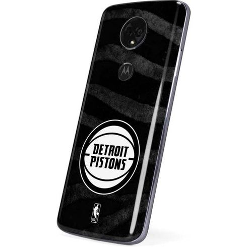 NBA Detroit Pistons Black Animal Print Moto E5 Plus Skin