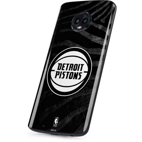 NBA Detroit Pistons Black Animal Print Moto G6 Skin