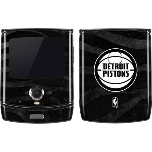 NBA Detroit Pistons Black Animal Print Motorola RAZR Skin