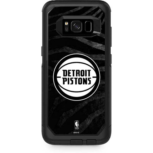 NBA Detroit Pistons Black Animal Print Otterbox Commuter Galaxy Skin