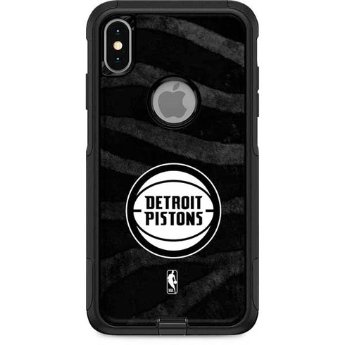 NBA Detroit Pistons Black Animal Print Otterbox Commuter iPhone Skin