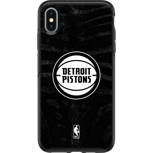NBA Detroit Pistons Black Animal Print Otterbox Symmetry iPhone Skin