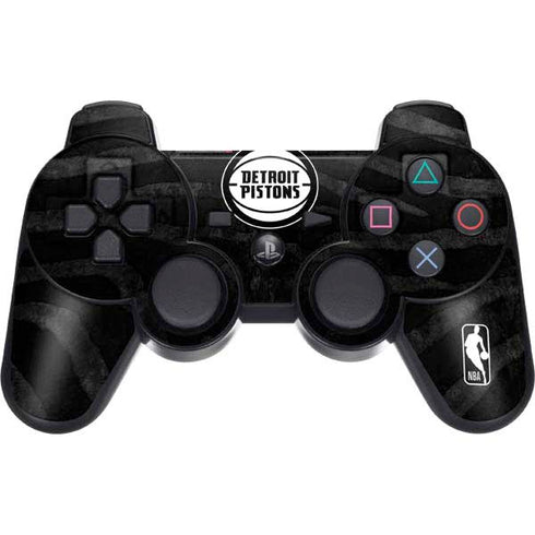 NBA Detroit Pistons Black Animal Print PS3 Dual Shock wireless controller Skin