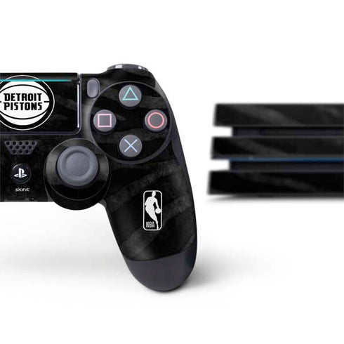 NBA Detroit Pistons Black Animal Print PS4 Pro Bundle Skin