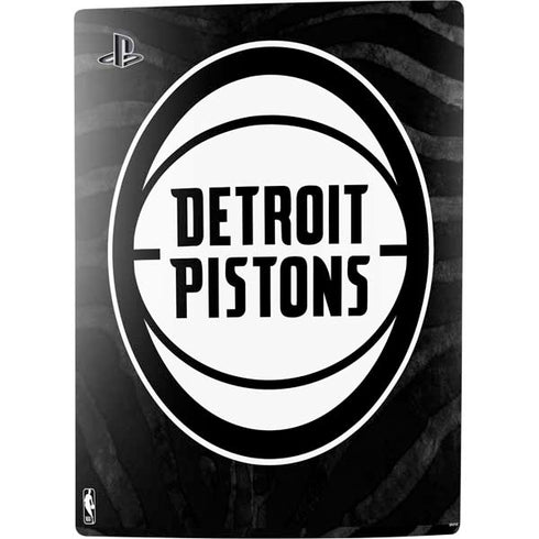 NBA Detroit Pistons Black Animal Print PS5 Digital Edition Console Skin