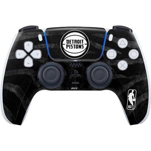 NBA Detroit Pistons Black Animal Print PS5 Controller Skin