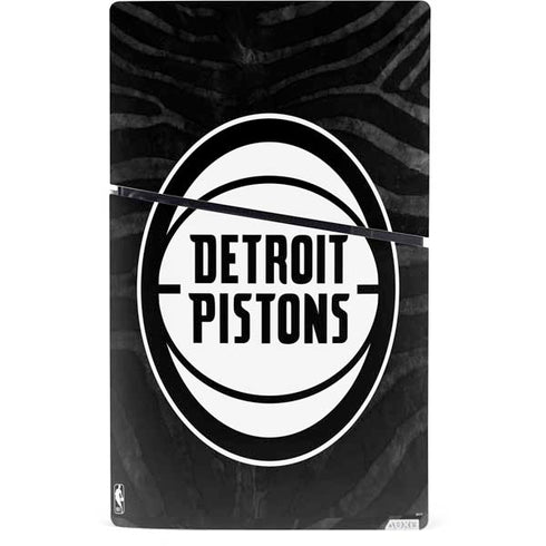 NBA Detroit Pistons Black Animal Print PS5 Slim Digital Edition Bundle Skin