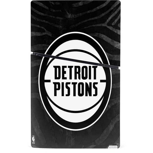 NBA Detroit Pistons Black Animal Print PS5 Slim Digital Edition Console Skin